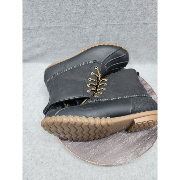 Henry Ferrera Duck Boots Waterproof Insulated Women's Size 9 Black & Brown - Picture 12 of 13